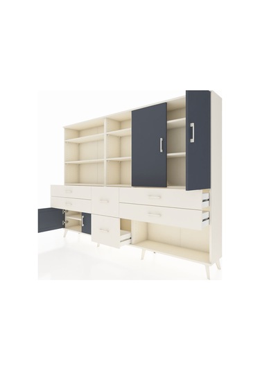 Arges Dolap 10 Raflı 6 Çekmeceli 4 Kapaklı 220x30x163 Aytaşı-antr Aytaşı-antrasit/aytaşı