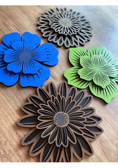 8'li Büyük Boy Ve Küçük Boy Ahşap Nihale Seti 6