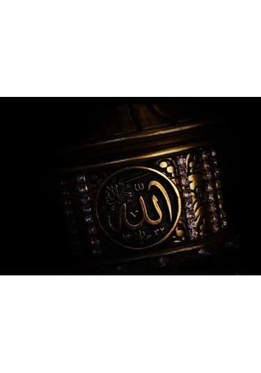 Yumurta Ayet-El Kürsi Kristal Taşlı Dini Obje Biblo Büyük Sarı