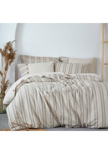 Ecocotton Delfin Antrasit Çift Kişilik %100 Organik Pamuk Nevresim Takımı Antrasit