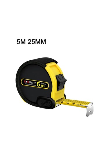 5m 25mm Çelik Mezura Geri Çekilebilir 3m 5m 7.5m 10 Metre Kalınlaşmış Kendinden Kilitlemeli Ağaç İşleme Aleti Hassas Şeffaf Metrik Bant Cetveli