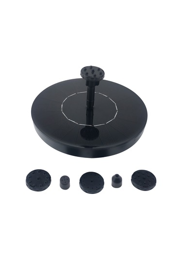 Mufunye Güneş Enerjili Bahçe Havuzu Su Pompası, 6 Farklı Nozzle İle Otomatik Çalışır, 65cm Maksimum Sprinkler Yüksekliği, Siyah Monokristal Silisyum