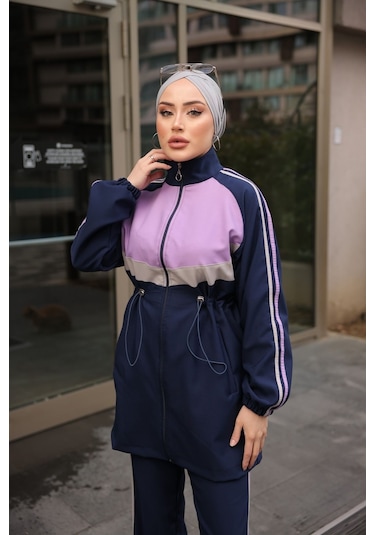 Tesettür Eşofman Takımı Fermuarlı Ikili Takımı Lacivert 479 Lacivert