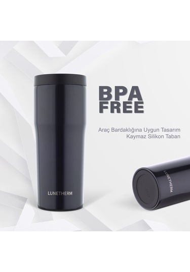 Lunetherm Sızdırmaz Vakumlu Çıft Katmanlı Bardak Termos -Lacivert