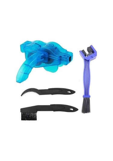 Buffer Bisiklet Zincir Dişlisi Koruyucu Pas Sökücü Temizleme Fırçası Aparatı Bakım Seti 4 Parça Çok Renkli