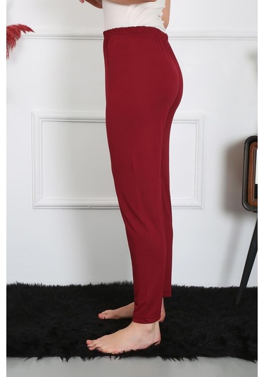 Akbeniz Kadın Pamuk Penye Tek Alt Pijama Bordo 27514-bordo Bordo