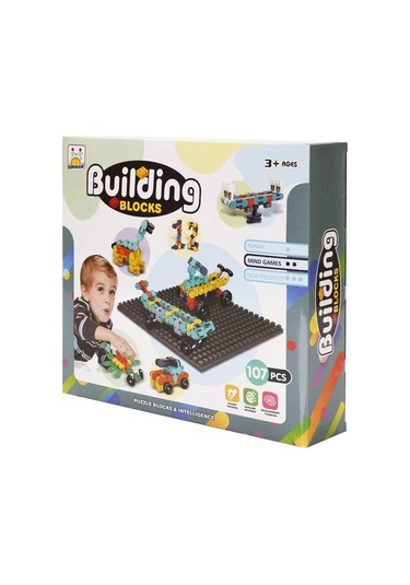 Şekilli Yapım Blokları Seti 107 Parça Eğitici Blok Oyuncak