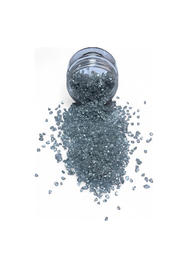 Epoksi Çalışmalarınız İçin Parlak Cam Kırıkları 2-4 Mm Gri Silver 100 Gr