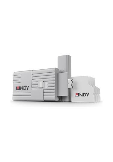 Lindy LIN-40478 4 lü Pket Beyaz SD Port Kilidi ve 1 Adet SD Port Kilit Açma Anahtarı