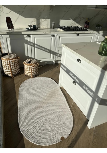 Lüle Halı Çift Taraflı Hasırlı Petek Jüt Örgü Kilim Halı Mod-910