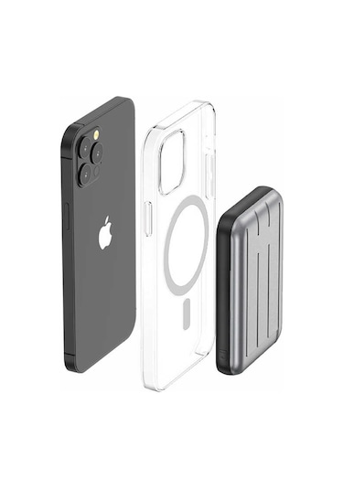 5000 Mah Magsafe Powerbank 15w Kablosuz Hızlı Şarj Led Göstergeli, Usb Çıkışlı Ve Type-c Girişli Mavi