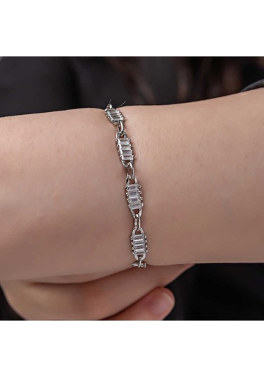 Casera's Gümüş Baget Taşlı Kadın Bileklik Csr2185204 Gümüş