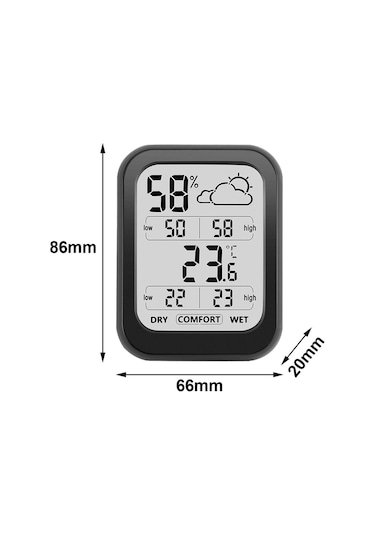 Homyl Kapalı Termometre Higrometre Nem Ölçer Büyük Ekran