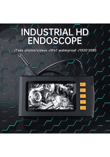 Geeksen Hd 1080p Endoskop Kamera 4.3'' Lcd 8 Led Ip67 Su Geçirmez 5m Sert Kablo
