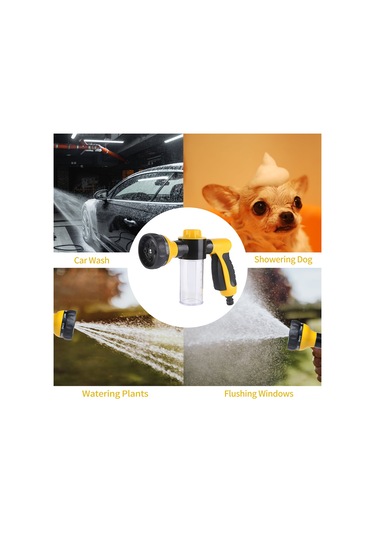 Ximistore9 8 Fonksiyonlu Sarı Köpük Spreyi: Yüksek Basınçlı Araba Yıkama, Bahçe Sulama Ve Temizlik Aleti Sarı