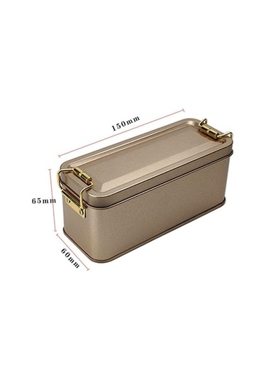 Kapaklı Dikdörtgen Demir Kutu Eski Moda Tokalı Demir Kutu Yüksek Kaliteli Şeker Kutusu Gümüş Gümüş