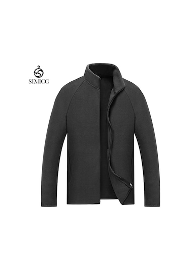 Erkek Sonbahar/kış Kalın Polar Ceket Hırka/rüzgarlık Astarı Siyah