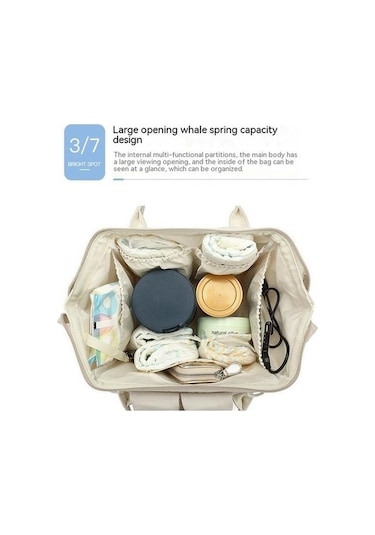 Maoyaya Lzglobal Çok Fonksiyonlu Usb Mumya Çantası Anne Bebek Bakım Çantası Beyaz Beyaz