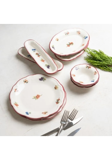 Porser Rustik Grace Fulya 14 Parça Kahvaltı Takımı