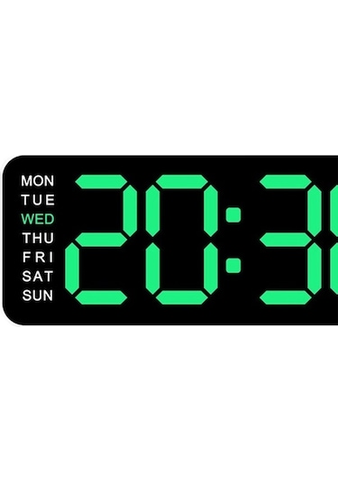 Trendooze Yeşil Suntek Saati Saati Saat, Led Duvar Duvar Dijital Dijital Çalar Rn Yeşil