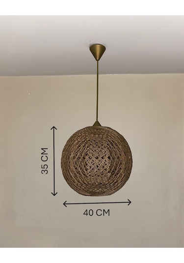 Efect Home Design Bohem,rustik,modern,jüt,doğal,hasır,el Yapımı Sarkıt Avize Ceviz