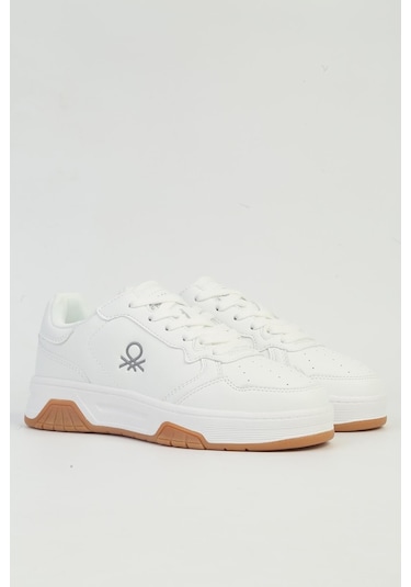 Benetton 11220 İthal Memory Foam Unisex Spor Ayakkabı 267800001813 05 Beyaz Beyaz