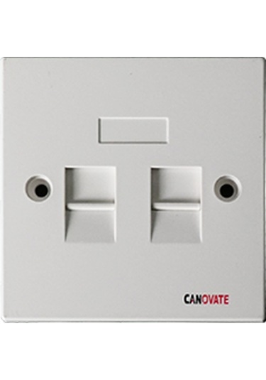 Canovate 25 Adet Faceplate 2 Port 86X86 Tip Fildişi Data Prizi