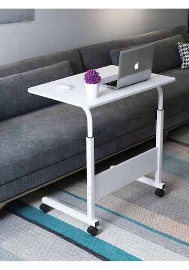 Yükseklik Ayarlı Laptop Sehpası Ve Çalışma Masası - Beyaz