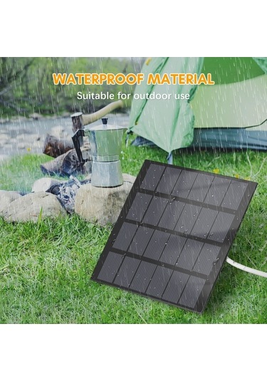 Pazly 1.5w 6v Taşınabilir Solar Şarj Aleti - Kamp, Açık Hava İçin Siyah Su Geçirmez