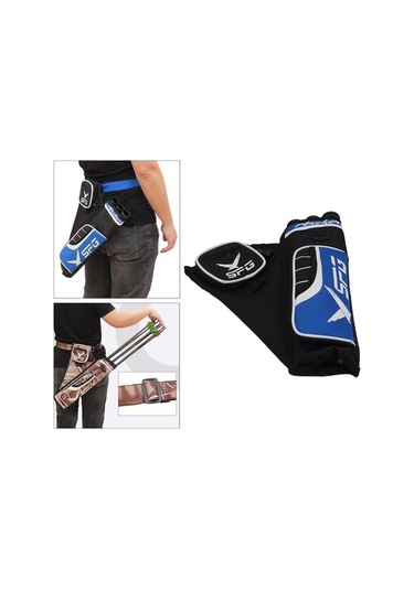 Pazly Suntek Okçuluk Ok Sadak 3 Tüplü Bel Kalça Çanta Kemer Mavi