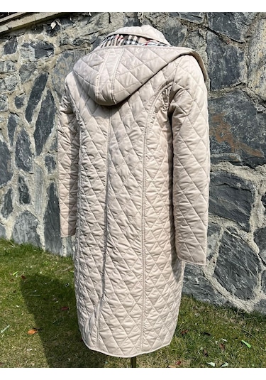 Baharlık Kapitone Mont A. Bej Büyük Beden 105cm Çok Renkli