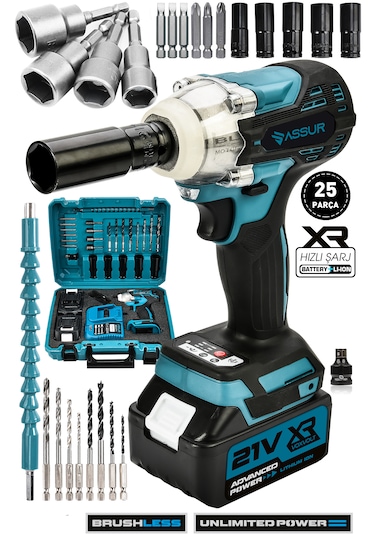 Assur ASR054 21V 2.0AH 450nm Torklu Somun Sıkma Sökme Mavi