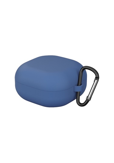 Samsung Galaxy Buds Live - Galaxy Buds Fe Yumlu Mat Silikon Kılıf+kanca Lacivert
