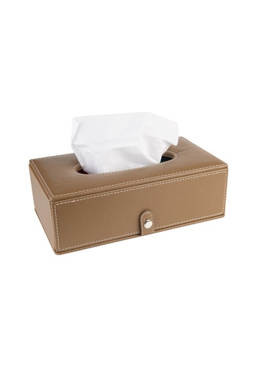 2k Suni Deri Peçetelik Mendil Kutusu 13 24 6 Cm. Vizon Diğer