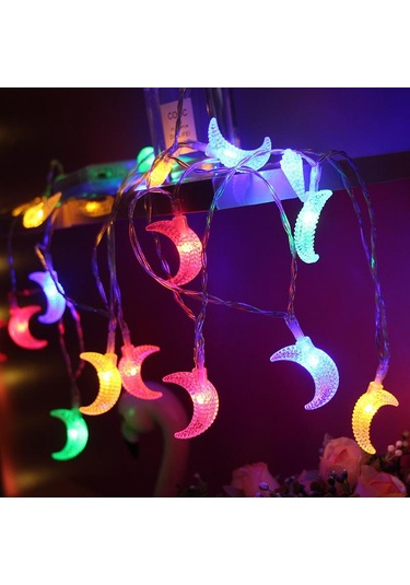 Çok Renkli Eid Mubarak Led Yıldız Ay Işıkları Dize Ramazan Süslemeleri Ev İslam Müslüman Ramazan Dekorasyon Myy Ay Çok Renkli