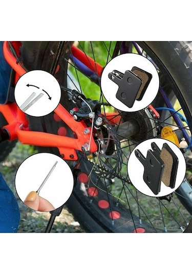 Mufunye 8 Adet Yarı Metal Fren Balatası - Dağ Bisikleti Elektrikli Bisiklet Yol Bisikleti İçin - 4 Çift Set 01b