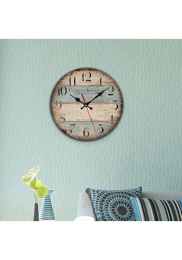 Homyl Ahşap Duvar Saati 12 Inç Dekoratif Kuvars Saatler Yatak A A