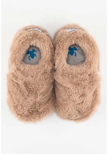 Hopfrög Kids Furry Bej Kürk Barefoot Patik Bej