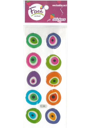 Face Sticker Nazar Boncuğu 2,5 Cm 10'lu 1 Pak