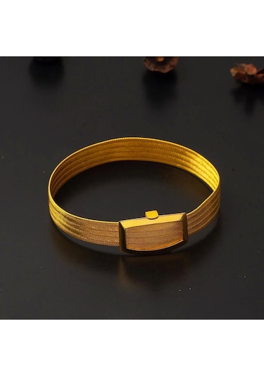 Çgk Çiğdem Gürel Kuyumculuk 5 Sıralı Taşsız 8 Ayar Trabzon Hasır Altın Bileklik Çok Renkli