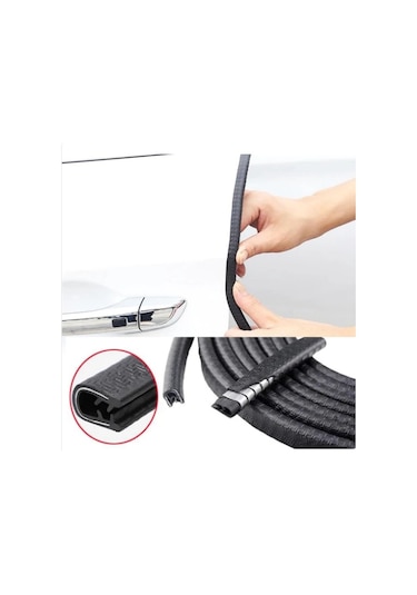 Araç Kapı Koruma Fitili Parlak Renk Çarpma Çizilme Önleyici 5Metr Siyah