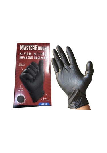 Master Force Siyah Nitril Eldiven 50'Li Paket