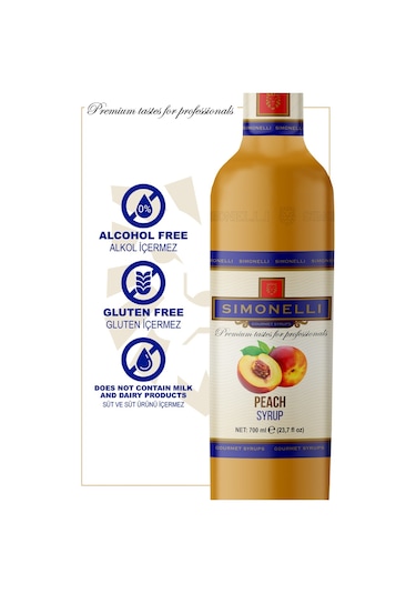 Simoenlli Kahve Şurubu Şeftali 700 ML + Pompa Simonelli