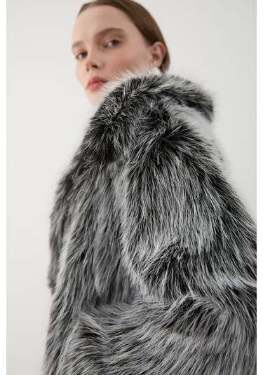 Gri Kırçıllı Britney Kürk - 8900 Gri