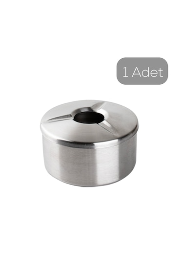 Porsima Paslanmaz Çelik Metal Kül Tablası - Kapaklı Rüzgar Geçirmez Küllük