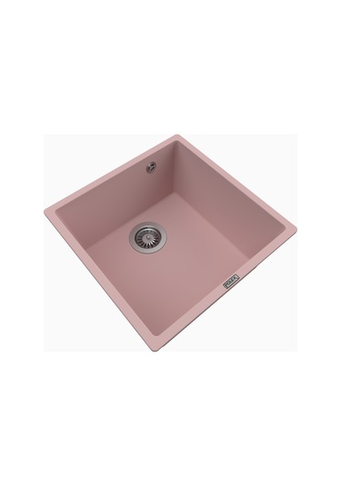 Polex Cristalüx Granit Evye P-X40 Pembe Tezgah Altı Ve Tezgah Üstü Kare Mutfak Evyesi 53.8x44 CM