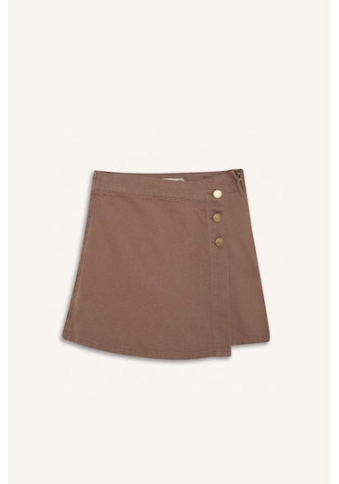 DeFacto Kız Çocuk Gabardin Şort Etek D9305A825SMBN551 Kahve