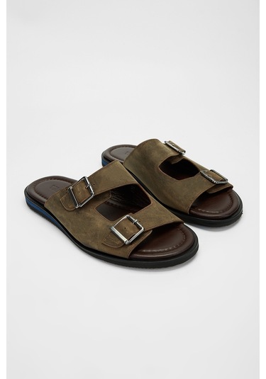 Valmenti Clemente Erkek Kahverengi Hakiki Deri Düz Terlik 537 518-val Erk Trlk Y23 Kahverengi