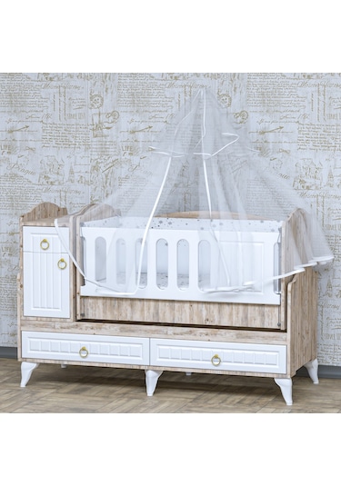 Garaj Home Sude Membran Asansörlü Beşik Yatak Ve Uyku Seti Beyaz