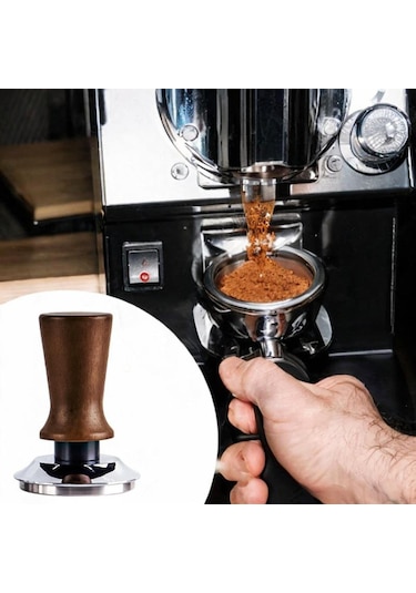 Homyl Espresso Makinesi Için Tamper Mutfak Bar Kafe Kahve Kahverengi